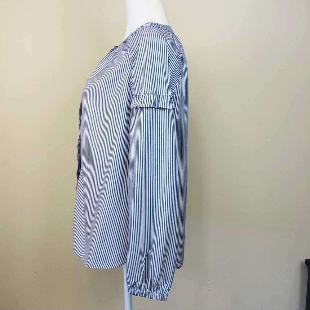 Madewell NWT Stripe Collarless Shirt XS - Picture 4 of 8